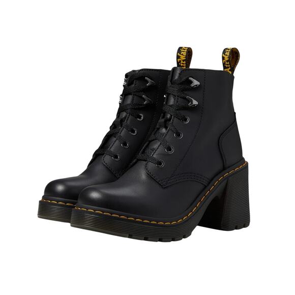 DR. MARTENS Jesy Ankle Boots US 6 EU 37 Black Leather NIB - Picture 1 of 11